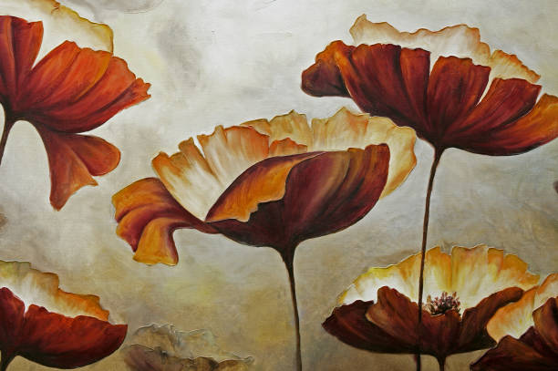 istock Painting poppies with texture 957039448