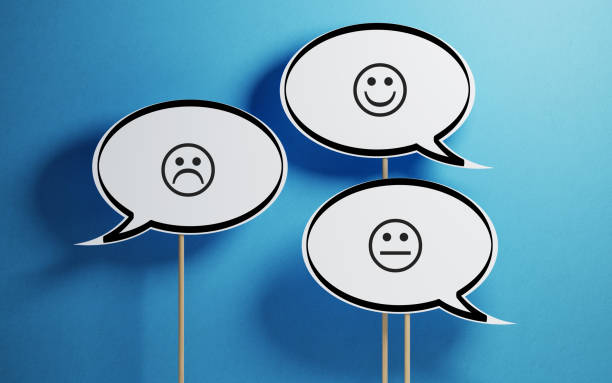 istock White Chat Bubble With Wooden Stick On Yellow Background 957042554