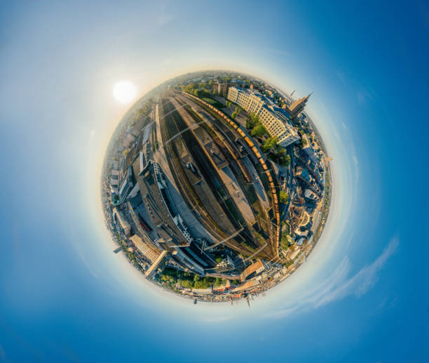 istock City Riga Rail roads and trains drone sphere 360 vr view 957042996