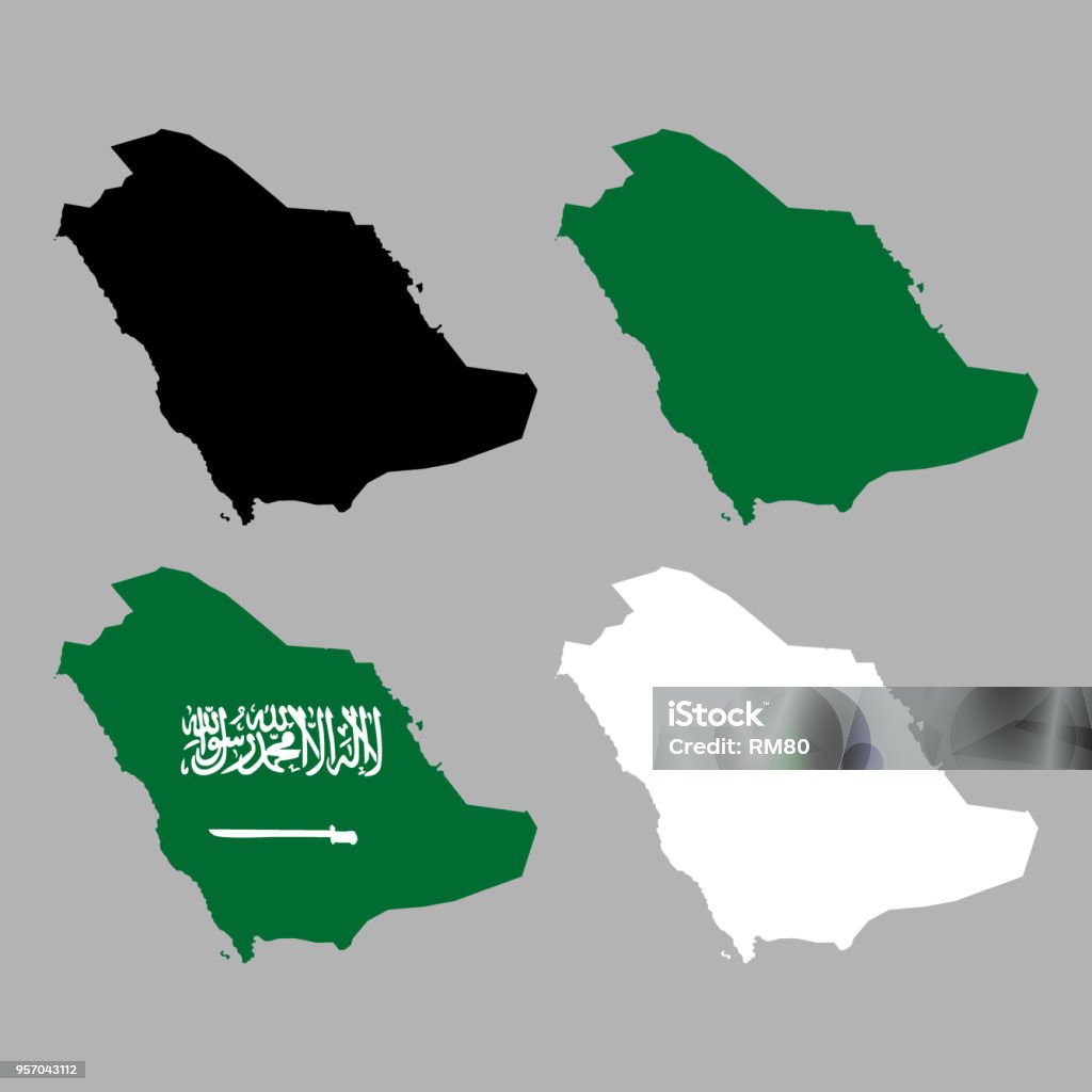 Saudi Abstract Map Saudi Arabia Map Stock Illustration - Download Image Now - Abstract ...