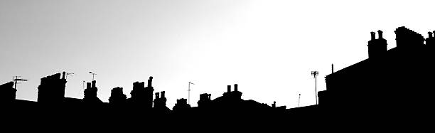 londyn skyline w czarny i biały - television aerial roof antenna city zdjęcia i obrazy z banku zdjęć