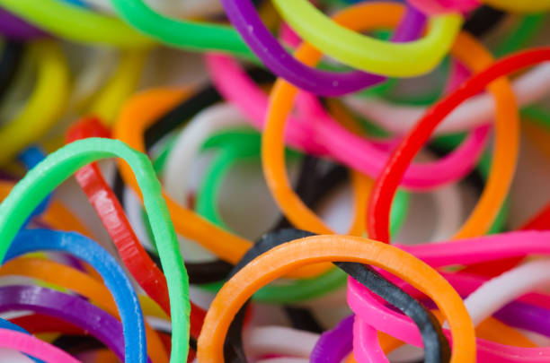 istock Various colorful plastic tires, colorful, selective clarity, background. 957046804