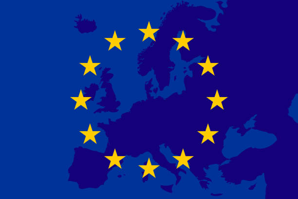 illustrazioni stock, clip art, cartoni animati e icone di tendenza di bandiera dell'unione europea. europa l'ue canta. vectror - flag countries symbol scandinavian