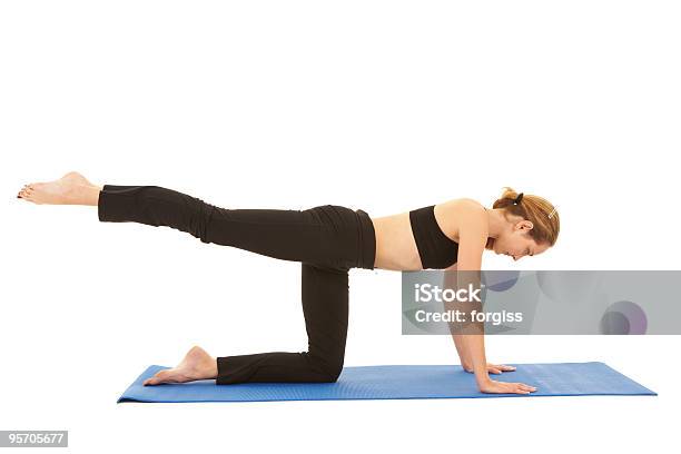 Pilates Exercise Series Stock Photo - Download Image Now - Adult, Balance, Black Color