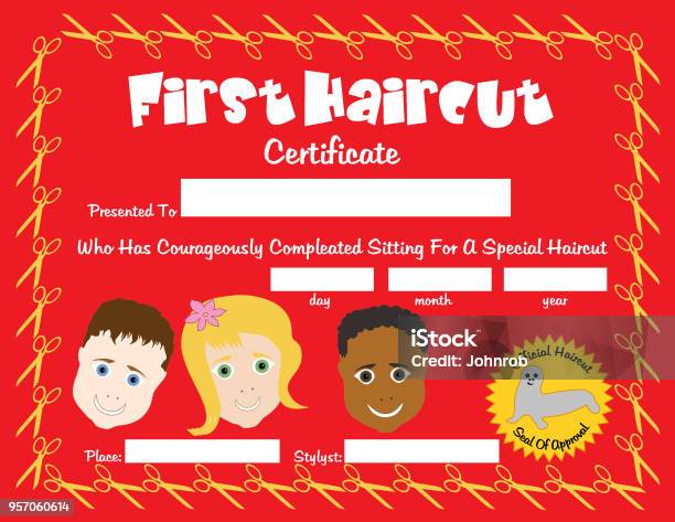Haircut Certificate For Kids 11 X 85 Stock Illustration - Download Image Now - Barber Shop, Diploma, Abstract - iStock haircut-certificate-for-kids-11-x-85-stock-illustration-download-image-now-barber-shop-diploma-abstract-istock