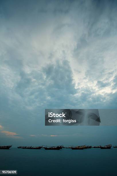 Fishing Dhows At The Harbour Stock Photo - Download Image Now - Bay of Water, Cloud - Sky, Color Image