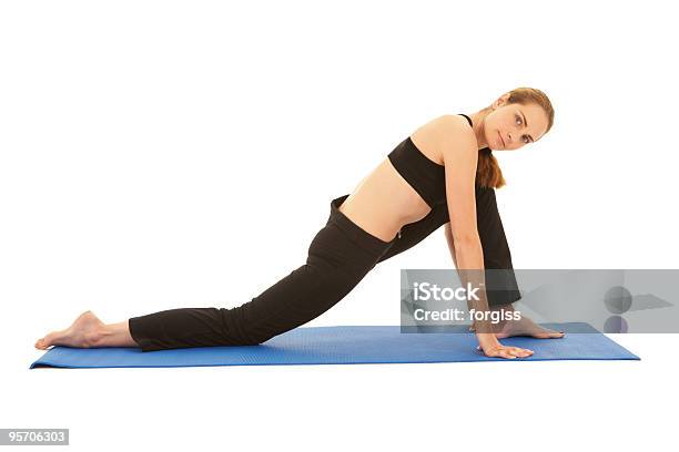 Photo libre de droit de Exercice De Pilates Série banque d'images et plus d'images libres de droit de Adulte - Adulte, Belle femme, Blanc