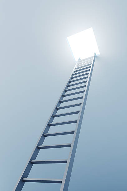 istock 3d ladder leading to out 95706461