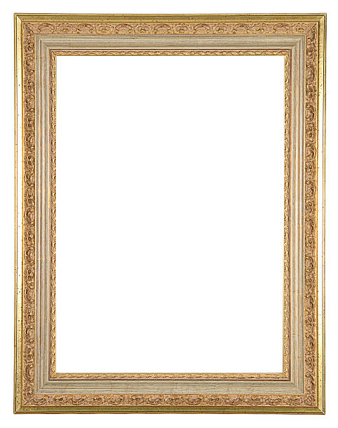 isolated decorative wooden frame stock photo