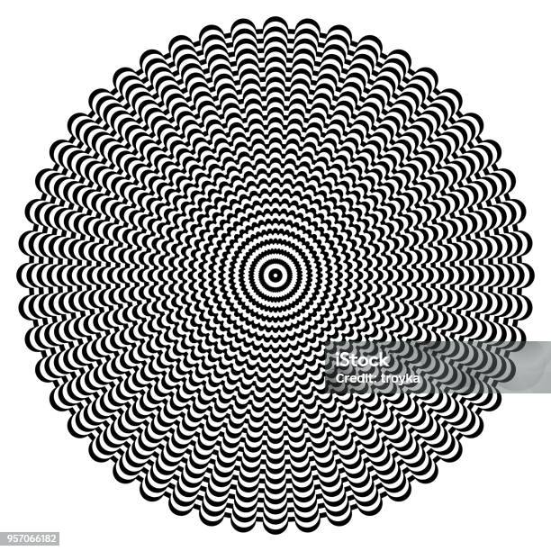 Circle Rotation And Line Drawing Geometry Circle Rotation Pattern Vavy Lines Texture Stock Illustration ...