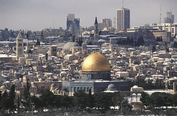 antiga jerusalém & domo da rocha - el aktza mosque - fotografias e filmes do acervo