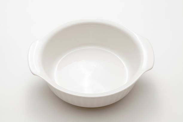 Artisan ceramic bowl on white background