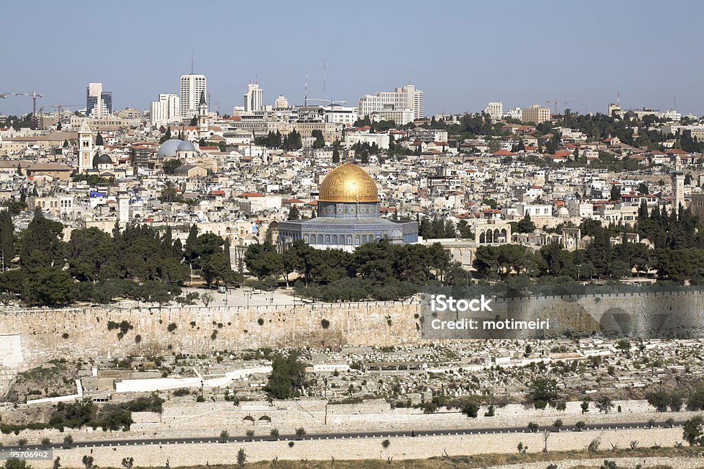 늙음 예루살렘 & 도메 의 바위산 - 로열티 프리 0명 스톡 사진
