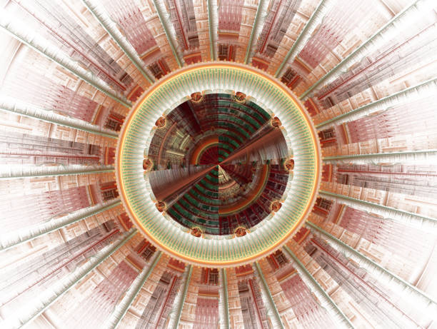 istock Abstract background made of radial geometric forms and abstract symbols 957072234