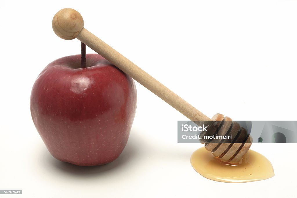 Apple and honey, isolated  Apple - Fruit Stock Photo