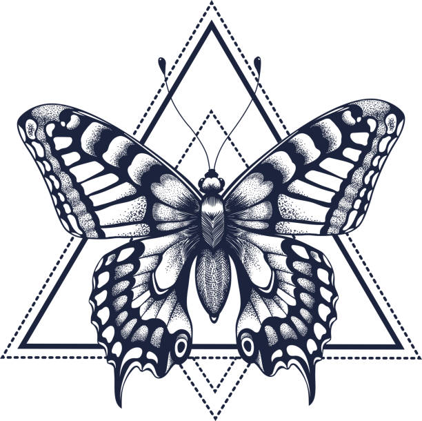 Background Of The Tribal Butterfly Tattoo Designs Illustrations,  Royalty-Free Vector Graphics & Clip Art - iStock