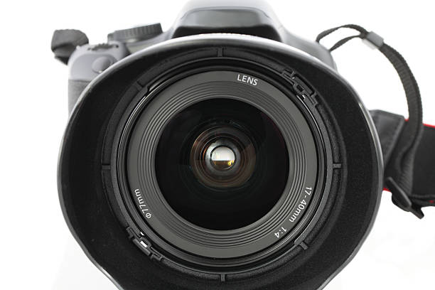 istock Closeup of wide angle zoom lens on camera 95708305