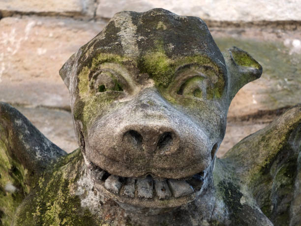 istock Medieval gargoyle on a stone wall in york 957084438