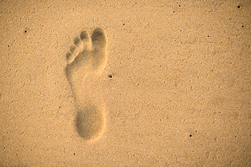A perfect footprint on the sand.