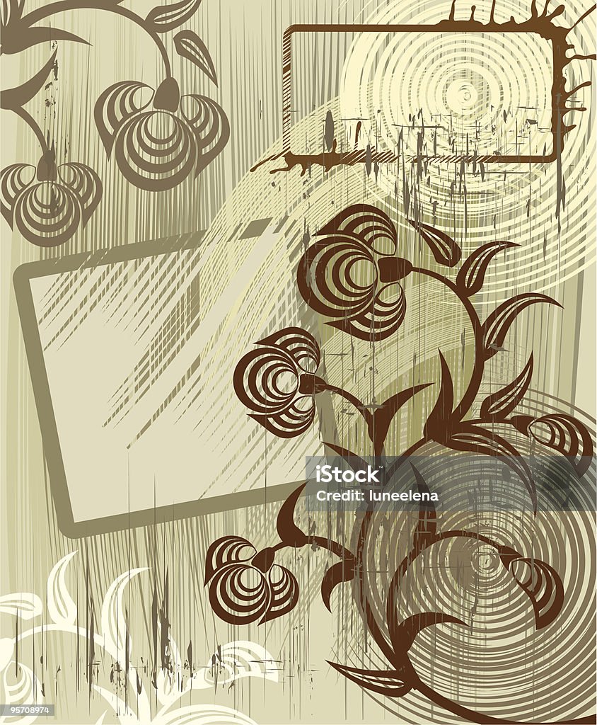 Fundo floral Grunge - Vetor de Arte royalty-free