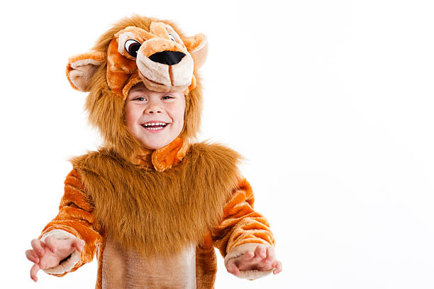istock Lovely child dressed up in a lion costume 95709112