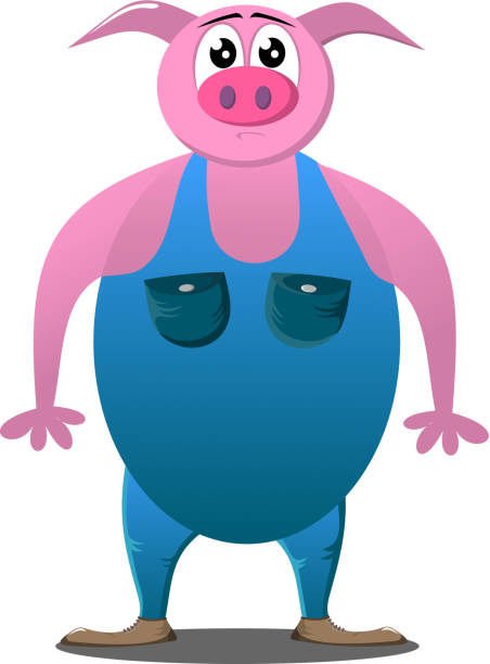 Male pig vector art illustration