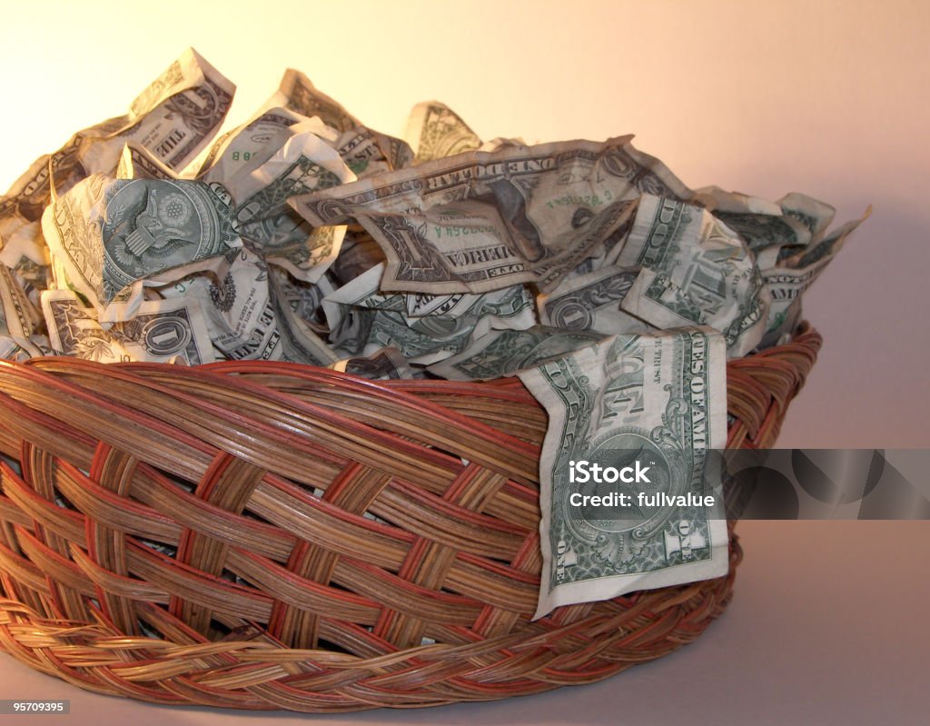 Collection Basket II  Church Stock Photo