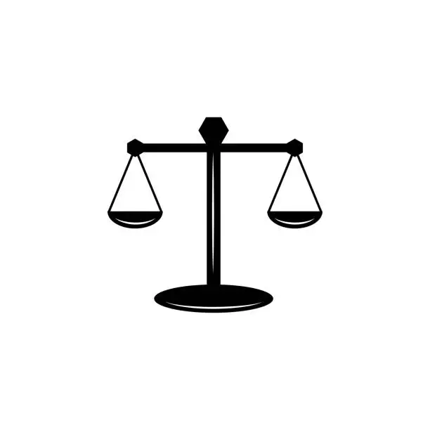 Vector illustration of scales of law icon. Element of police profession icon. Premium quality graphic design icon. Signs and symbols collection icon for websites, web design, mobile app