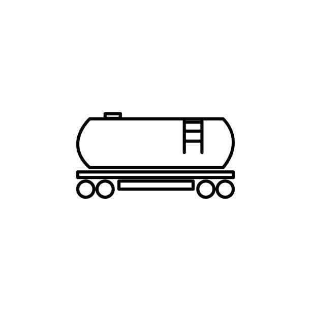 benzin-eisenbahn-tanker-symbol - tanker car stock-grafiken, -clipart, -cartoons und -symbole