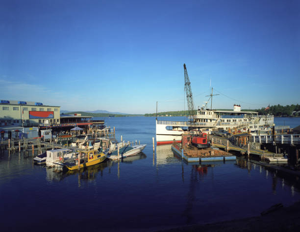 istock Dock and boat at the lake. 95710594