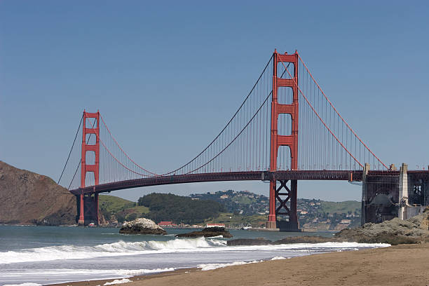 Golden Gate from Baker Beach  baker beach stock pictures, royalty-free photos & images