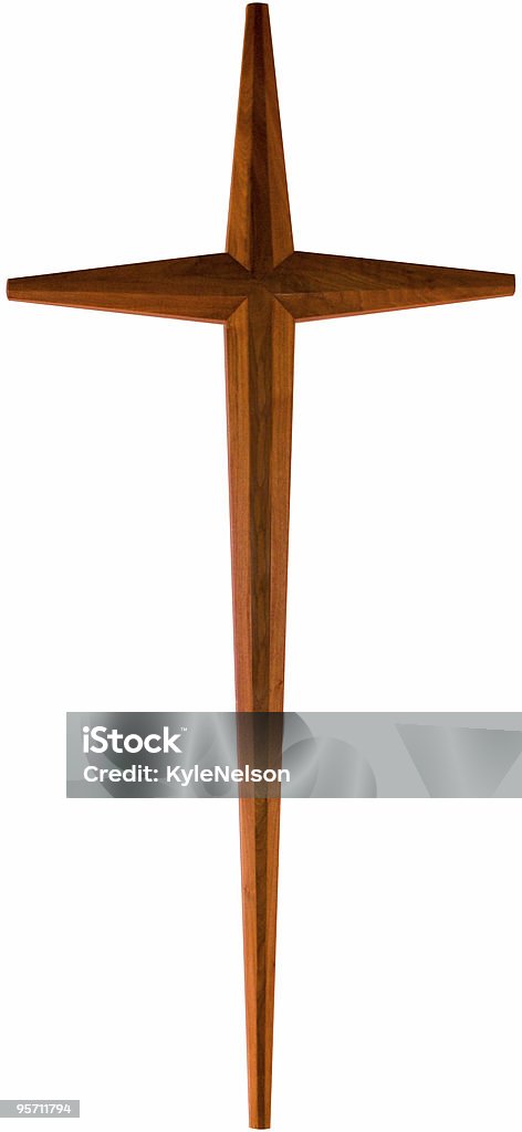 Wooden Cross Isolated - With Clipping Path  Aspirations Stock Photo