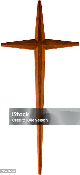 Wooden Cross Isolated With Clipping Path Stock Photo - Download Image Now - Aspirations, Brown, Christianity