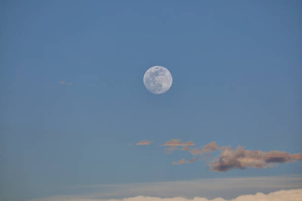 Full moon visible during daylight. San Rafael Swell, Utah
