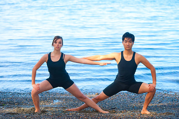 Yoga for couples stock photo