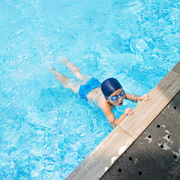 istock Little boy having fun in swimming pool 957129016