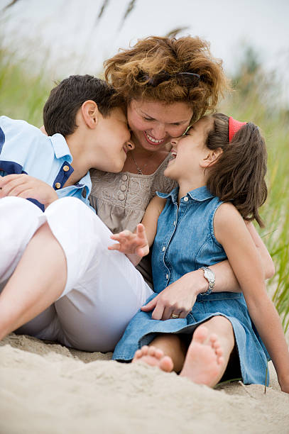 Mother and kids stock photo