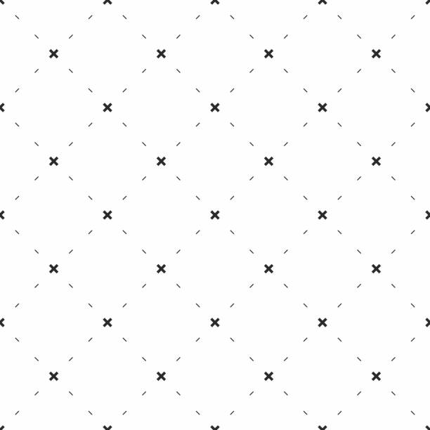 シームレス パターン幾何学的モノクロ ミニマルなクロス。 - cross stitch点のイラスト素材／クリップアート素材／マンガ素材／アイコン素材