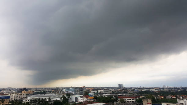 istock Scenery in the city with rain storm environment. 957136798