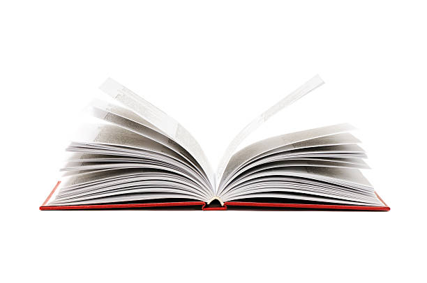 istock An open hardcover book with pages splayed, isolated on white 95713794