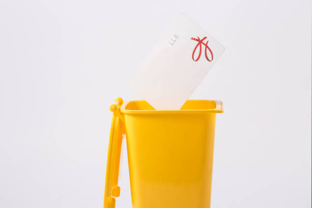 istock Credit card in the trash can isolated on white 957146680