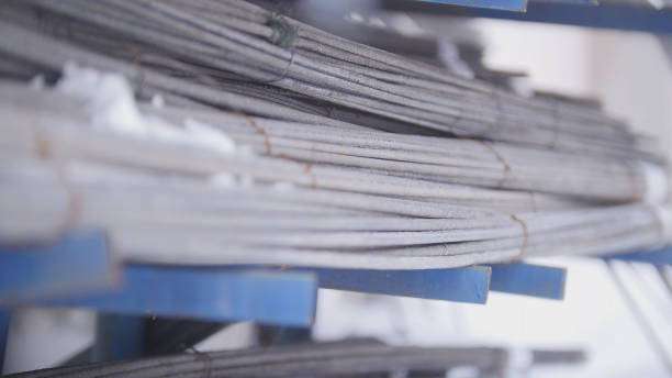 istock Fiberglass kernels in wires - ready production in plant 957149704