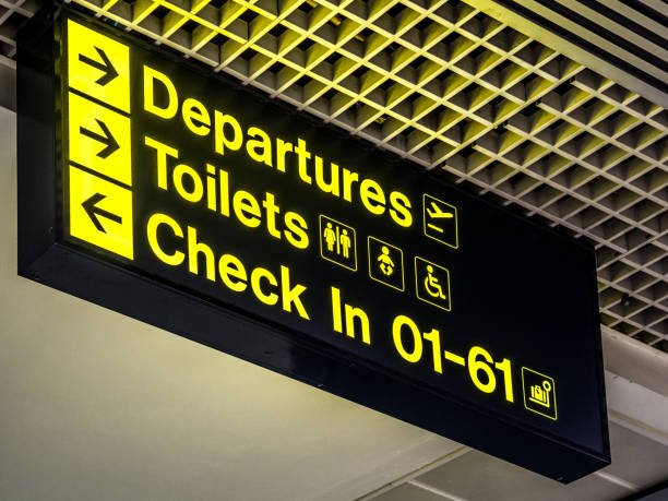 istock Airport Departures and check in sign 957150342