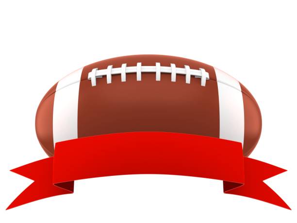 istock Rugby ball with blank ribbon 957151120