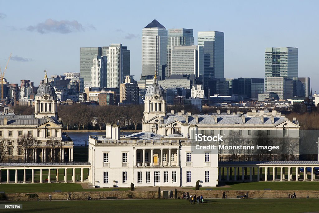 Greenwich edificios en Londres, Inglaterra - Foto de stock de Londres - Inglaterra libre de derechos