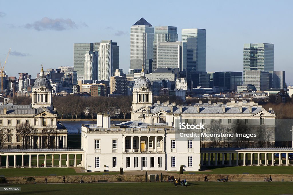 Гринвич skyline в Лондоне, Англия - Стоковые фото Линия горизонта роялти-фри