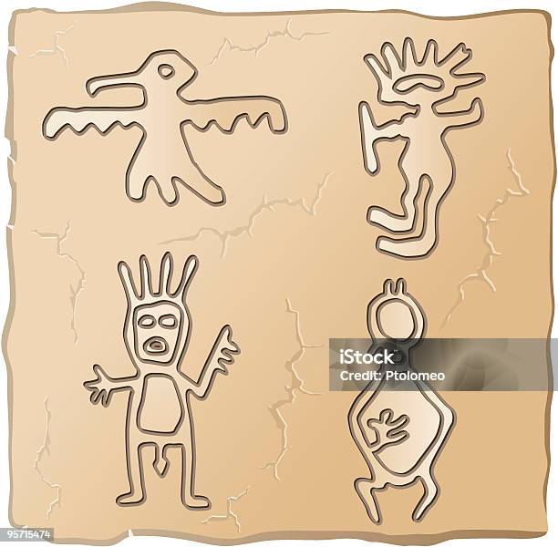 Petroglifos Diaguitas - Arte vetorial de stock e mais imagens de Ilustração - Ilustração, Pintura Rupestre, Arte Pré-histórica
