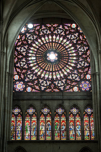 istock Troyes (Champagne, France) - Cathedral interior, stained glass windows 95715739