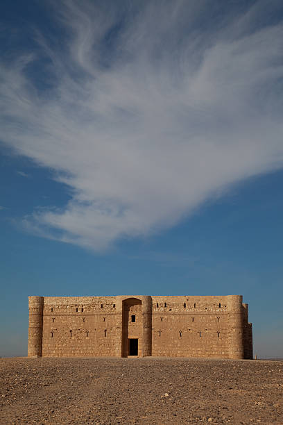 Desert castle in Jordan stock photo
