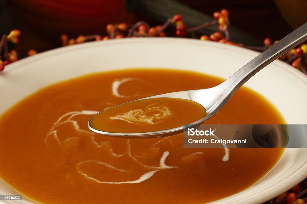 Colher de sopa de abóbora - Foto de stock de Colher - Faqueiro royalty-free